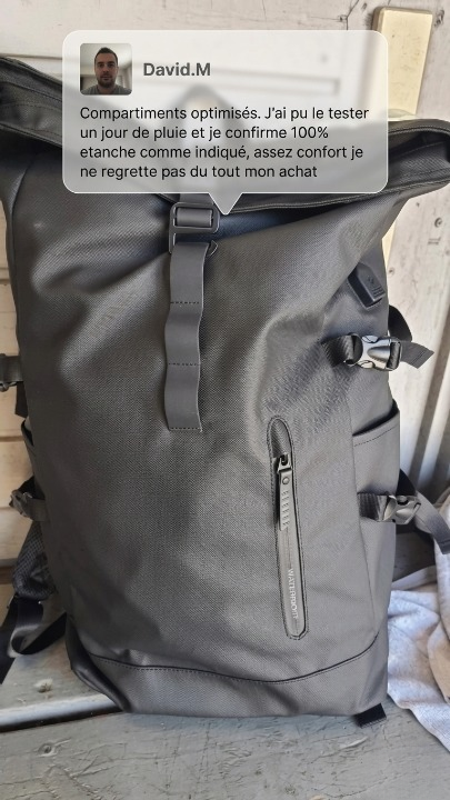 Sac à Dos Étanche Roll Top 35L – Extensible et Sécurisé