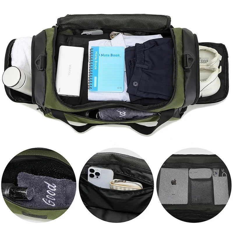 Sac de Sport Étanche 40L – Compartiment Chaussures Séparé, Anti-Odeur